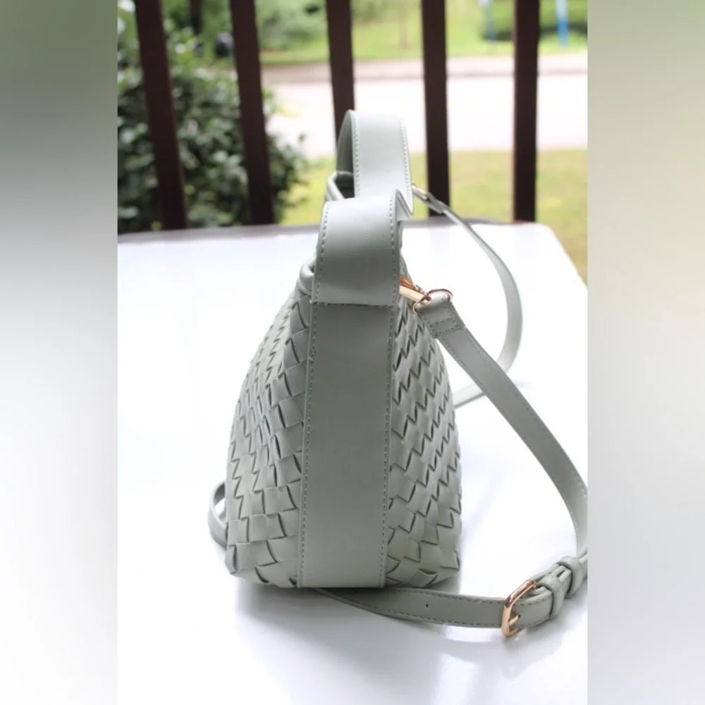 Urban expressions woven faux leather satchel/cross body bag